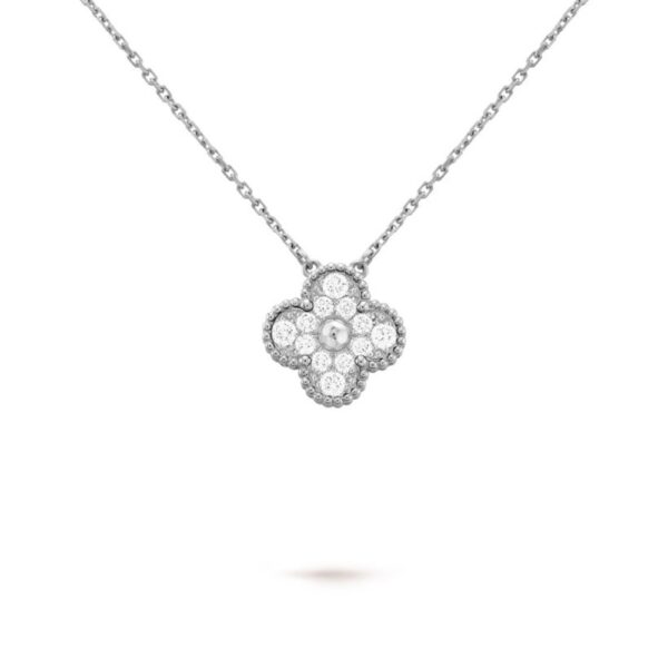 18K WHITE GOLD 15MM DIAMOND NECKLACE