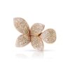 18K ROSE GOLD DIAMOND 5 LEAVES SMALL FLOWER RING