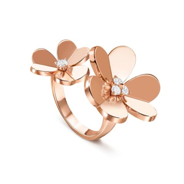 18K ROSE GOLD DIAMOND BETWEEN FINGER RING