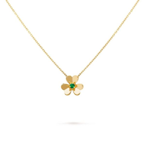 18K YELLOW GOLD EMERALD MINI NECKLACE