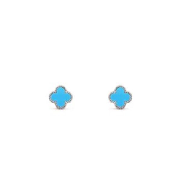 18K WHITE GOLD TURQUOISE MINI EARRING