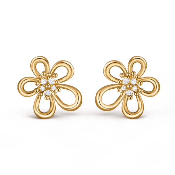 18K YELLOW GOLD DIAMOND EARRING