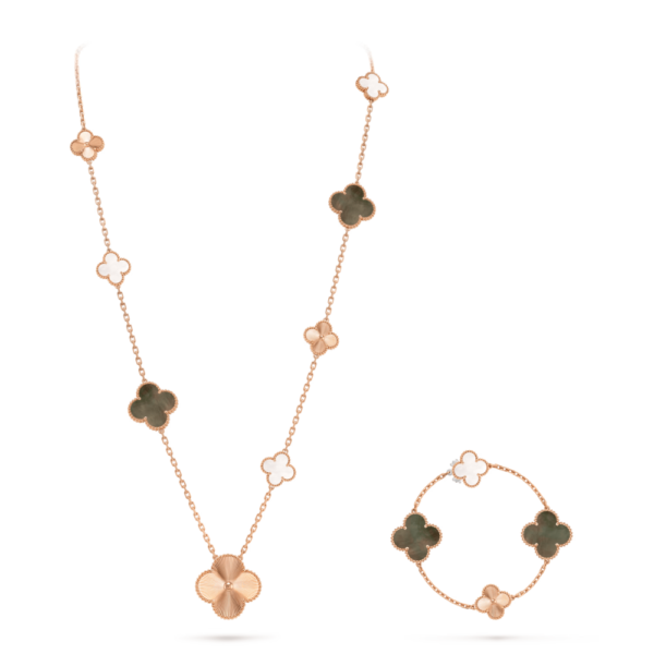 18K ROSE GOLD 15 MOTIF MOTHER OF PEARL TRANSFORMABLE NECKLACE