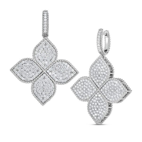 18K WHITE GOLD DIAMOND EARRING