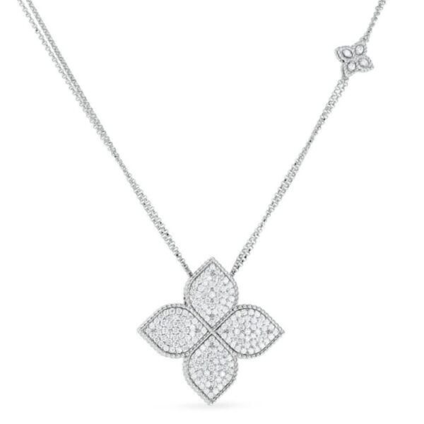 18K WHITE GOLD DIAMOND NECKLACE