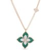 18K ROSE GOLD MALACHITE AND DIAMOND NECKLACE