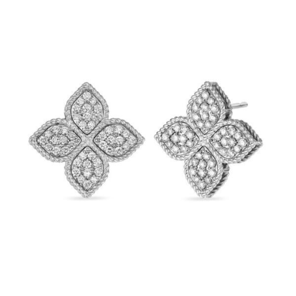 18K WHITE GOLD MEDIUM DIAMOND EARRING