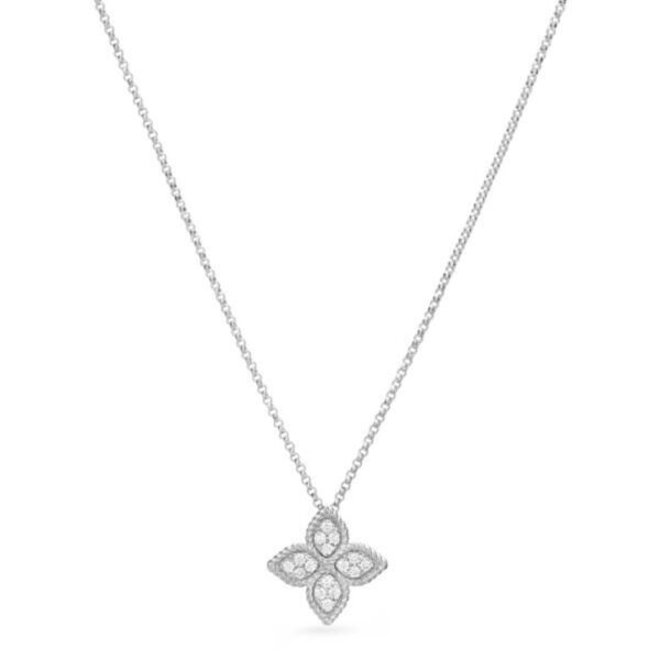 18K WHITE GOLD DIAMOND SMALL NECKLACE