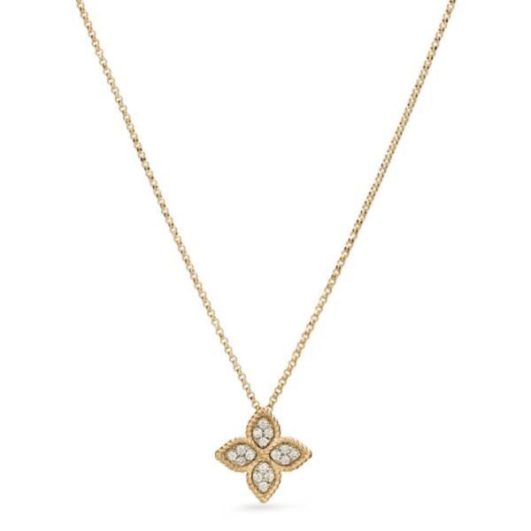18K YELLOW GOLD DIAMOND SMALL NECKLACE