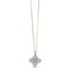 18K ROSE GOLD TURQUOISE AND DIAMOND NECKLACE