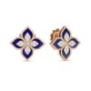 18K ROSE GOLD LAPIS LAZULI AND DIAMOND EARRING