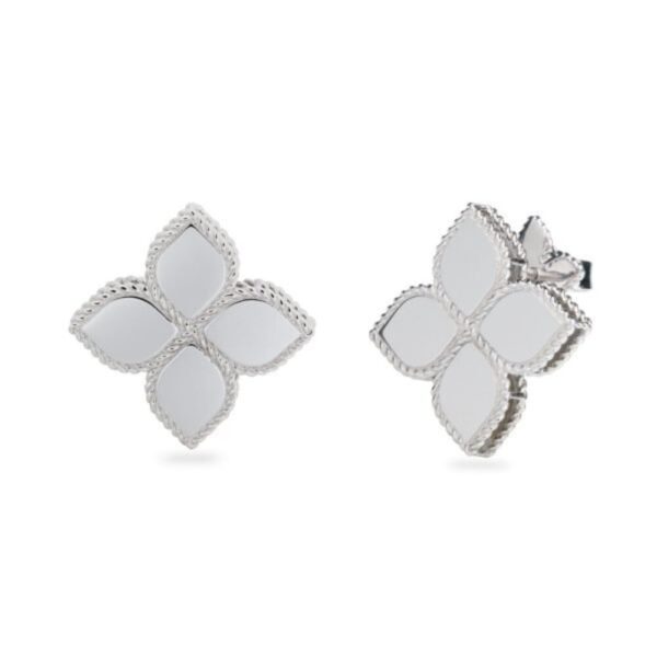18K WHITE GOLD MEDIUM EARRING