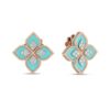 18K ROSE GOLD TURQUOISE AND DIAMOND EARRING