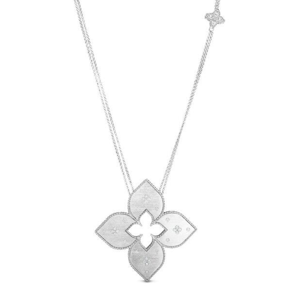 18K WHITE GOLD DIAMOND 50MM NECKLACE