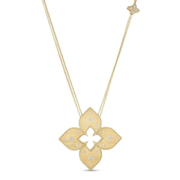 18K YELLOW GOLD DIAMOND 50MM NECKLACE