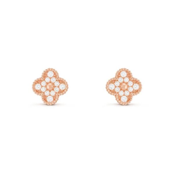 18K ROSE GOLD 15MM DIAMOND EARRING