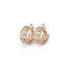 18K ROSE GOLD CLOVERS DIAMOND HOOP EARRING
