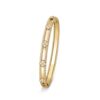 18K YELLOW GOLD CLOVER THIN DIAMOND BANGLE