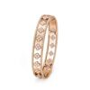 18K ROSE GOLD CLOVER THICK DIAMOND BANGLE