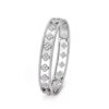 18K WHITE GOLD CLOVER THICK DIAMOND BANGLE