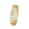 18K YELLOW GOLD CLOVER THICK DIAMOND BANGLE