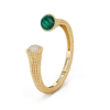 18K YELLOW GOLD COULEURS MALACHITE AND DIAMOND BANGLE