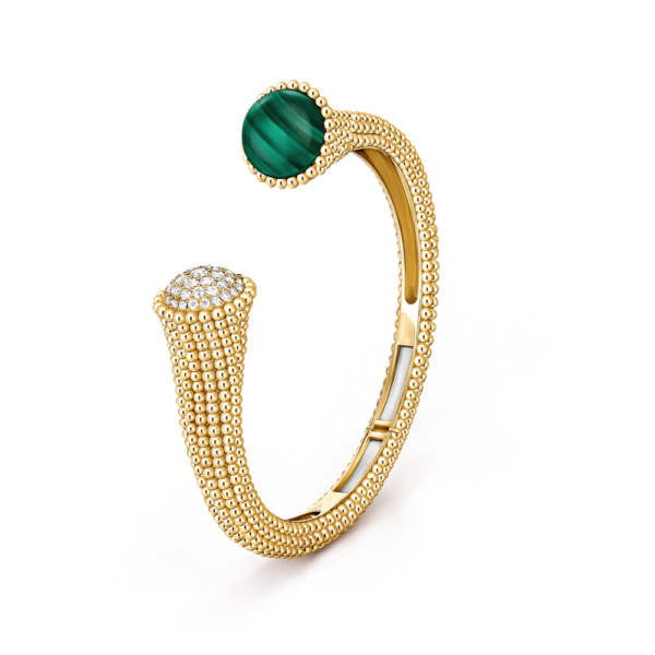 18K YELLOW GOLD COULEURS MALACHITE AND DIAMOND BRACELET