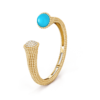 18K YELLOW GOLD COULEURS TURQUOISE AND DIAMOND BANGLE
