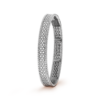 18K WHITE GOLD 3 ROWS DIAMOND BANGLE