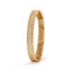 18K YELLOW GOLD 3 ROWS DIAMOND BANGLE