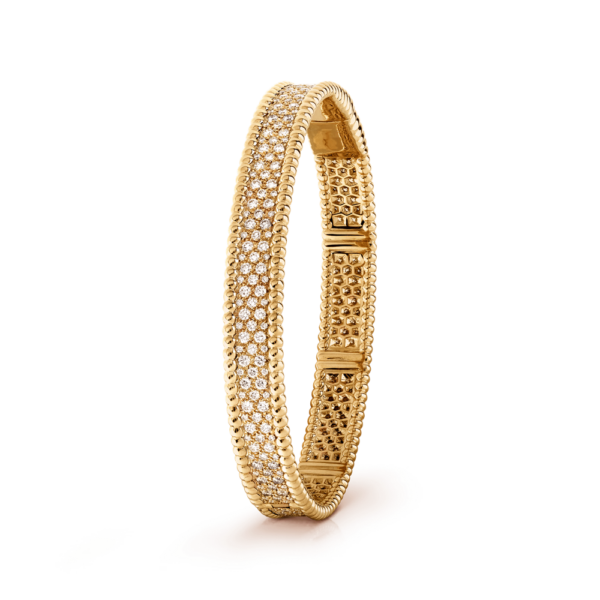 18K YELLOW GOLD 3 ROWS DIAMOND BRACELET