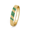 18K YELLOW GOLD 5 ROWS EMERALD BANGLE