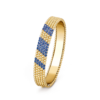 18K YELLOW GOLD 5 ROWS SAPPHIRE BANGLE