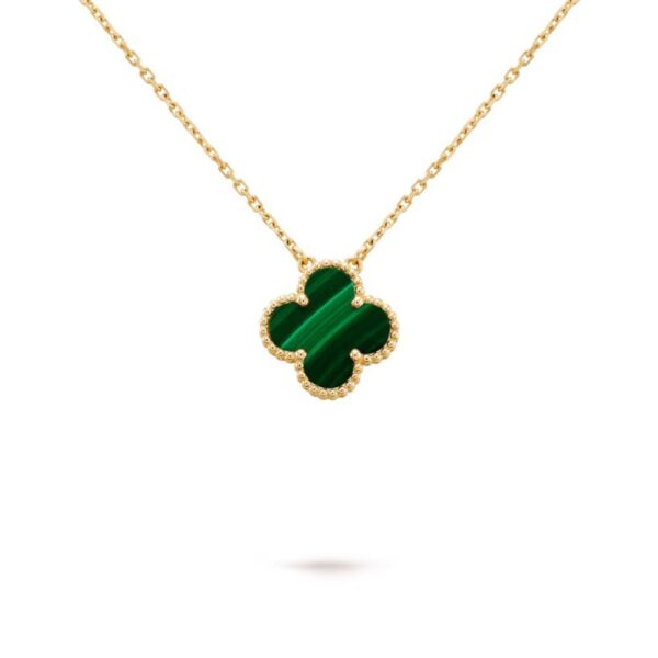 18K YELLOW GOLD 15MM MALACHITE NECKLACE