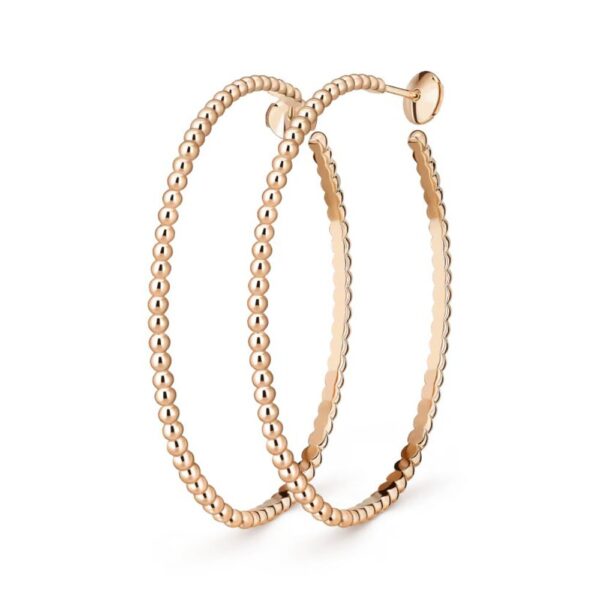 18K ROSE GOLD PEARLS OF GOLD LARGE HOOP EARRING