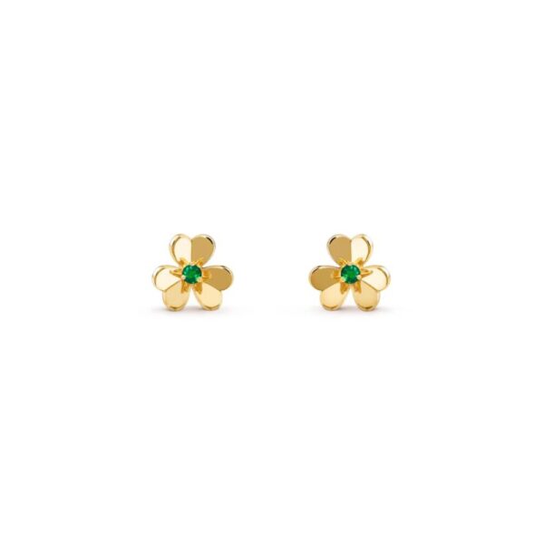18K YELLOW GOLD EMERALD MINI EARRING