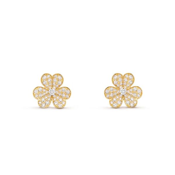 18K YELLOW GOLD PAVE DIAMOND SMALL EARRING