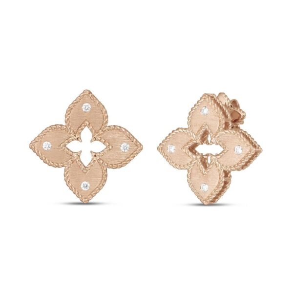 18K ROSE GOLD DIAMOND MEDIUM EARRING