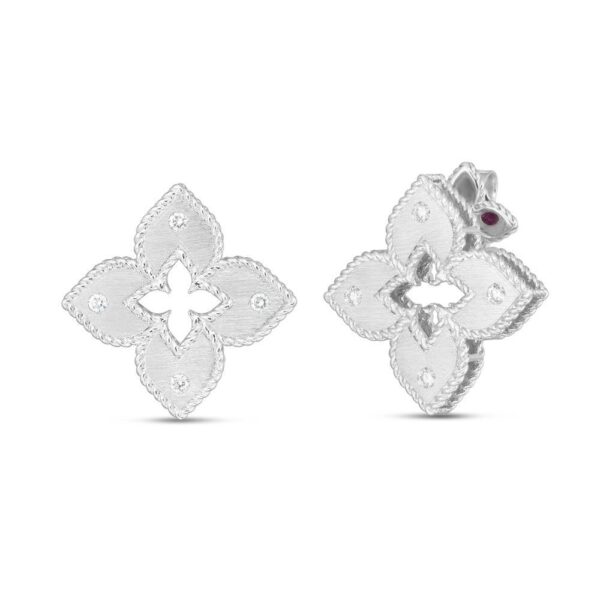 18K WHITE GOLD DIAMOND MEDIUM EARRING