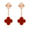 18K ROSE GOLD 2 MOTIF CARNELIAN EARRING