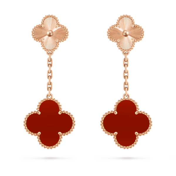 18K ROSE GOLD 2 MOTIF CARNELIAN EARRING