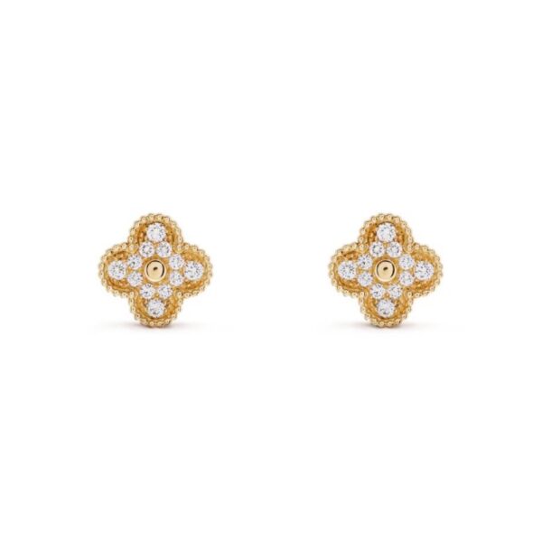 18K YELLOW GOLD 15MM DIAMOND EARRING