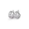 18K WHITE GOLD CLOVERS DIAMOND HOOP EARRING