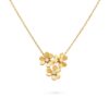 18K YELLOW GOLD 3 FLOWER DIAMOND MINI NECKLACE