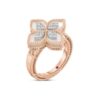 18K ROSE GOLD MOTHER OF PEARL AND DIAMOND MEDIUM RING
