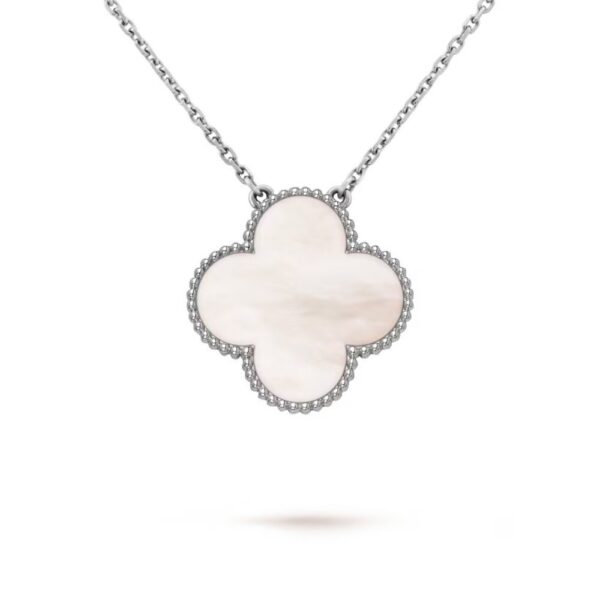 18K WHITE GOLD MOTHER OF PEARL NECKLACE