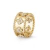 18K YELLOW GOLD CLOVERS DIAMOND THICK RING