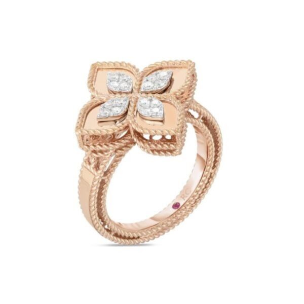 18K ROSE GOLD DIAMOND MEDIUM RING