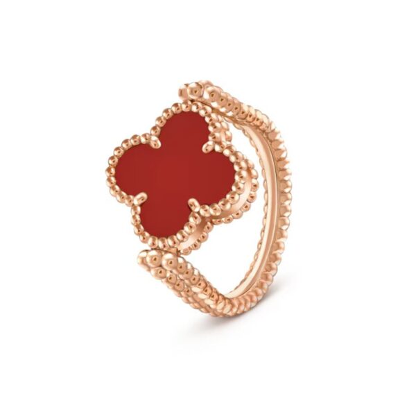18K ROSE GOLD CARNELIAN AND DIAMOND REVERSIBLE RING