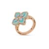 18K ROSE GOLD TURQUOISE AND DIAMOND MEDIUM RING